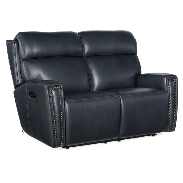 Sillon reclinable el¨¦ctrico piel Somers, caf¨¦ Denver