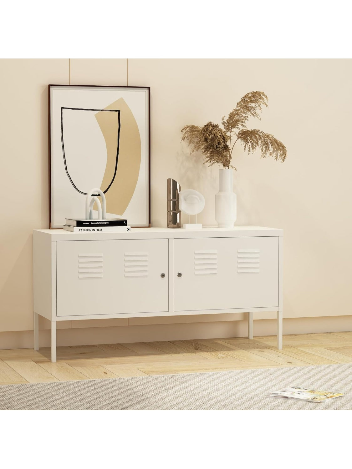 Mueble de TV con Puertas y Estantes Ajustables para Salon y Espacios de Trabajo