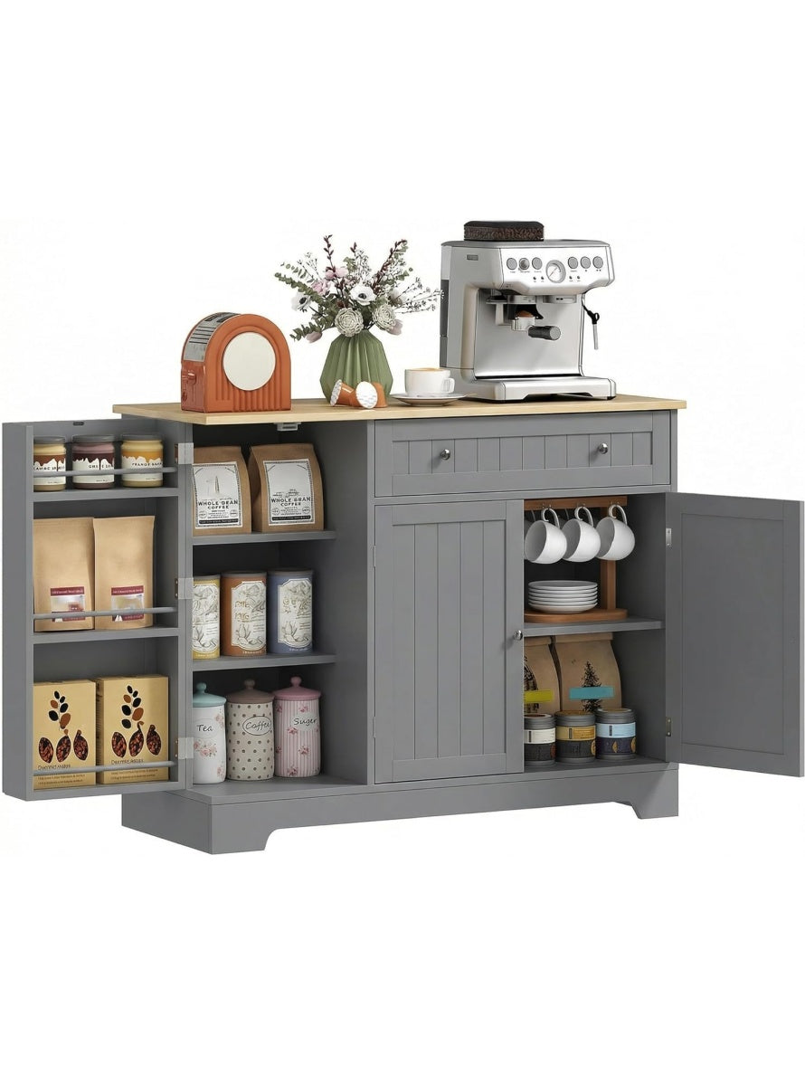 Aparador de cocina con tres estantes interiores puerta con almacenamiento cajon y diseno moderno para comedor