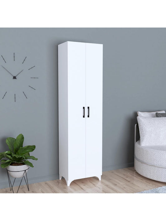 Armario Alto de Almacenamiento con 2 Puertas y 8 Compartimentos para Cocina, Bano u Oficina