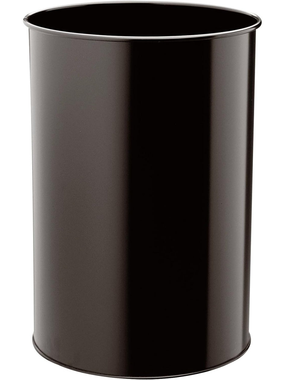 Papelera Metalica Redonda de 30 Litros para Oficina y Hogar Color Negro