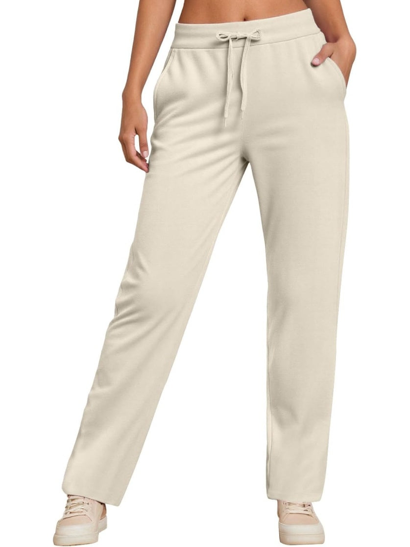 Pantalones deportivos de mujer de cintura alta con pierna recta y diseno comodo para otono e invierno