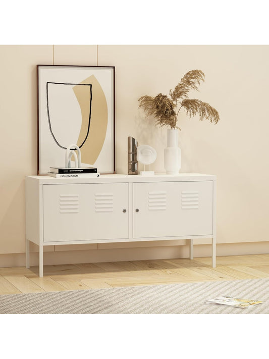 Mueble de TV con Puertas y Estantes Ajustables para Salon y Espacios de Trabajo