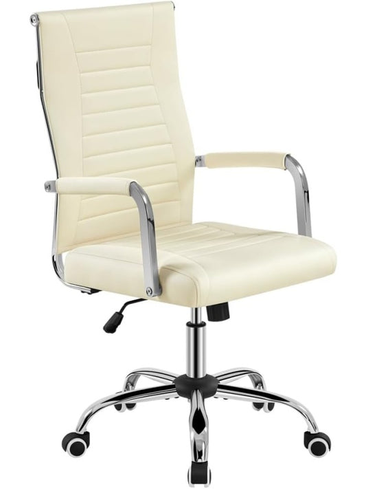 Silla Ergonomica de Escritorio con Respaldo Alto y Capacidad de Carga de 136 kg Beige