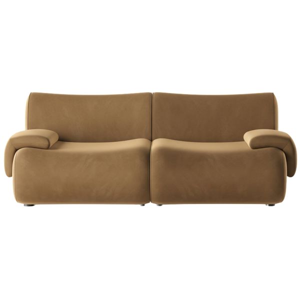 Puf terciopelo Zenith, marron latte