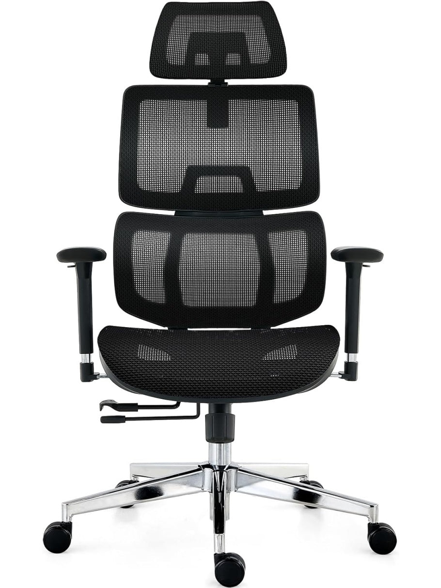 Silla Ergonomica Giratoria con Respaldo de Malla Soporte Lumbar y Reclinacion Ajustable