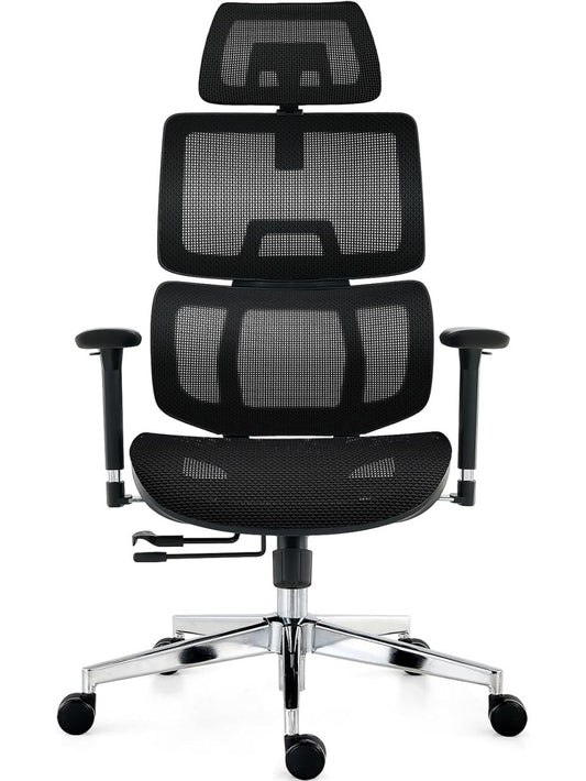 Silla Ergonomica Giratoria con Respaldo de Malla Soporte Lumbar y Reclinacion Ajustable